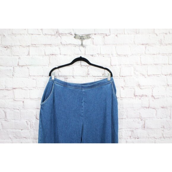 LL Bean Perfect Fit Pants Denim Straight Leg Stonewashed Size 1X Plus - Picture 2 of 11